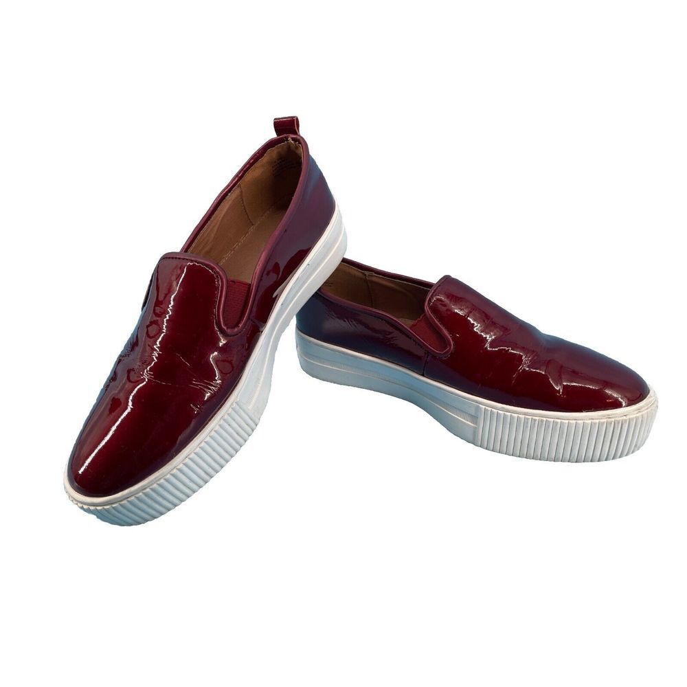Halogen Platform Shoes Womens 8.5M Baylee Y2K Sneakers Patent Red‎ Leather